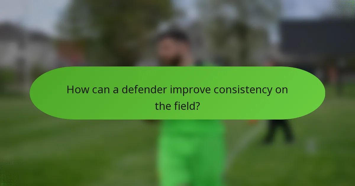 How can a defender improve consistency on the field?