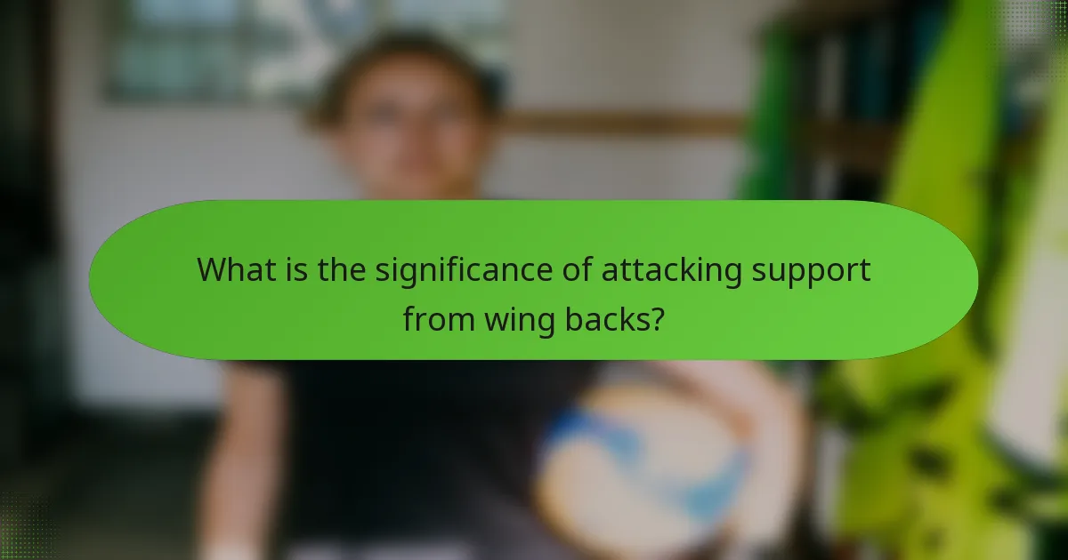 What is the significance of attacking support from wing backs?