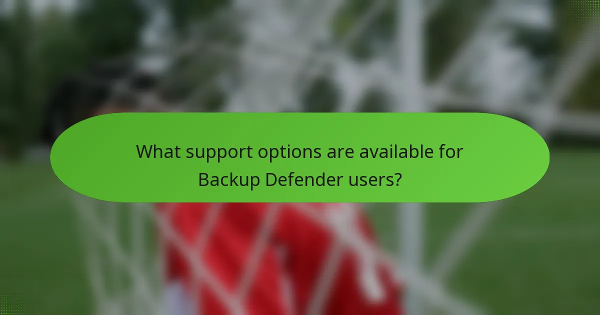 What support options are available for Backup Defender users?