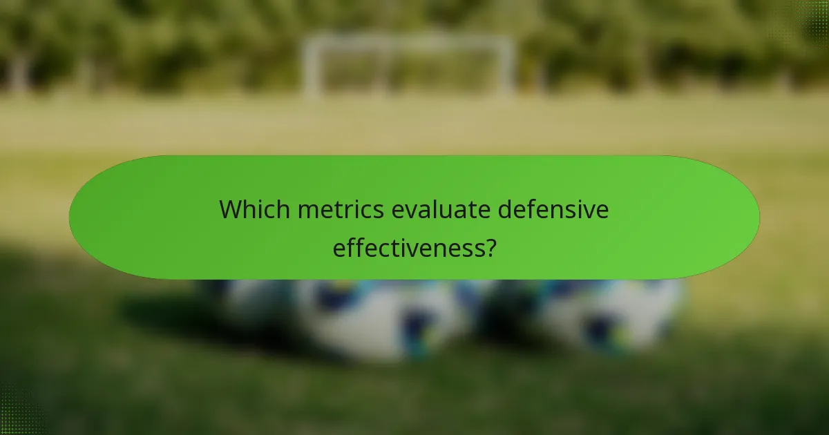 Which metrics evaluate defensive effectiveness?